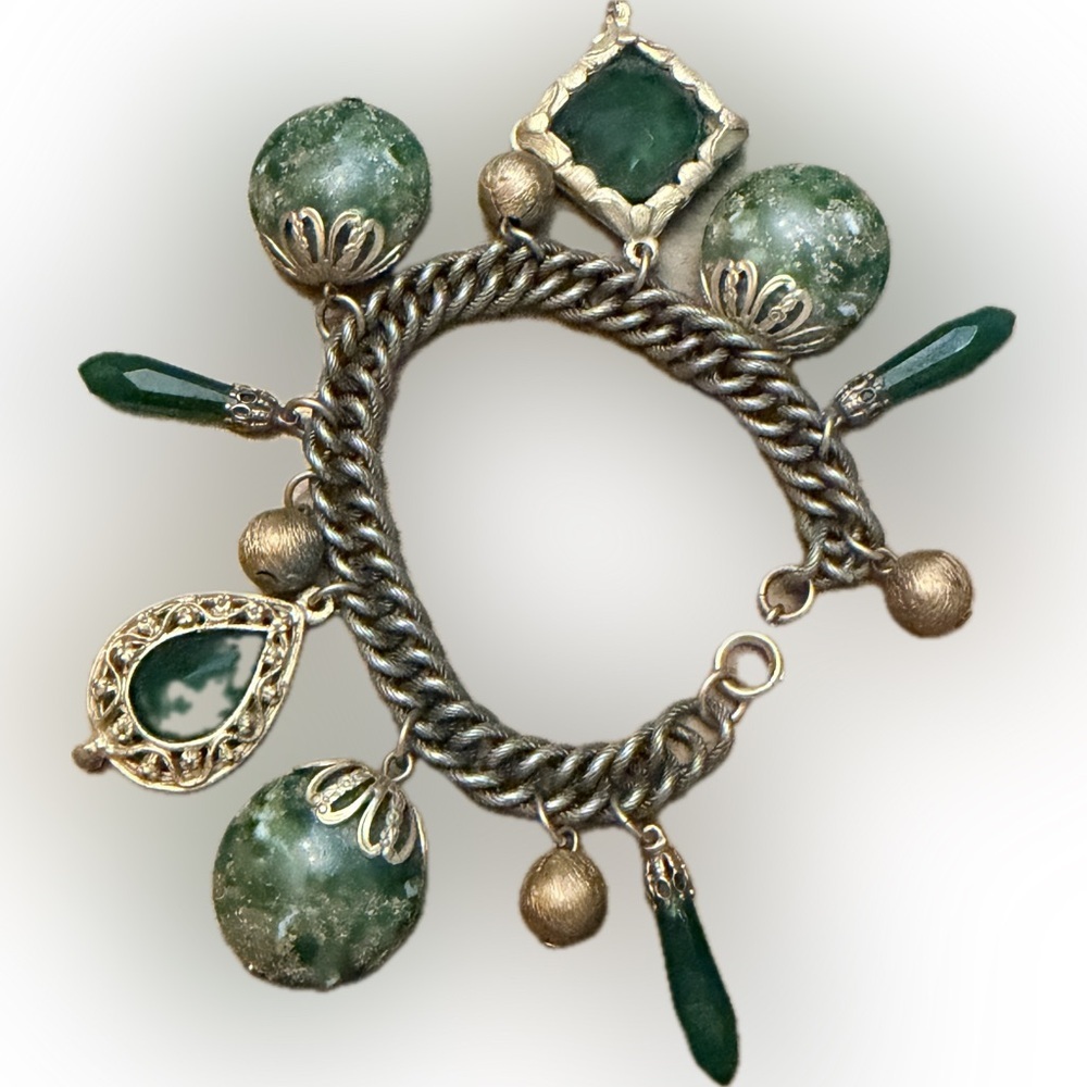 Charm Bracelet with Gold Stones
